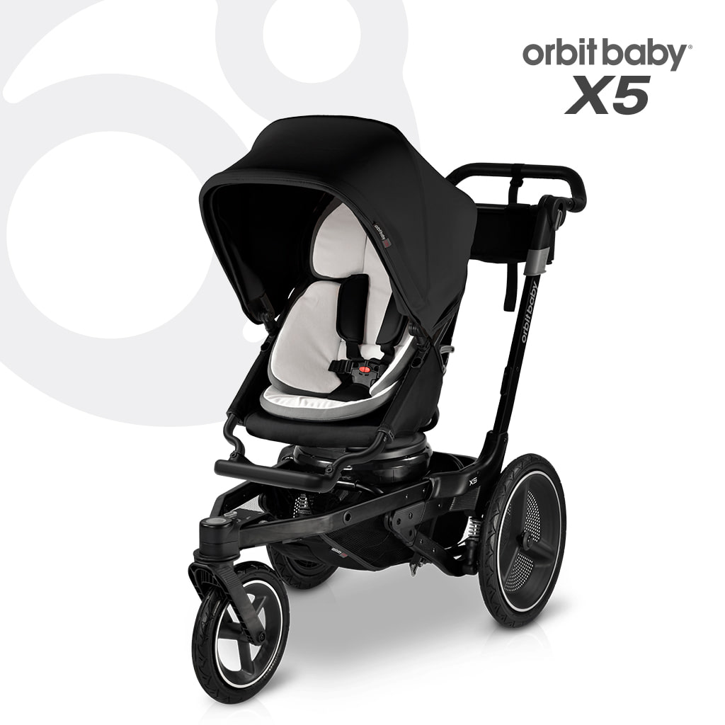 [오르빗][휴대용유모차증정] X5 디럭스 아기 신생아 조깅 유모차 - 블랙 (블랙 시트 / 선쉐이드 색상선택)